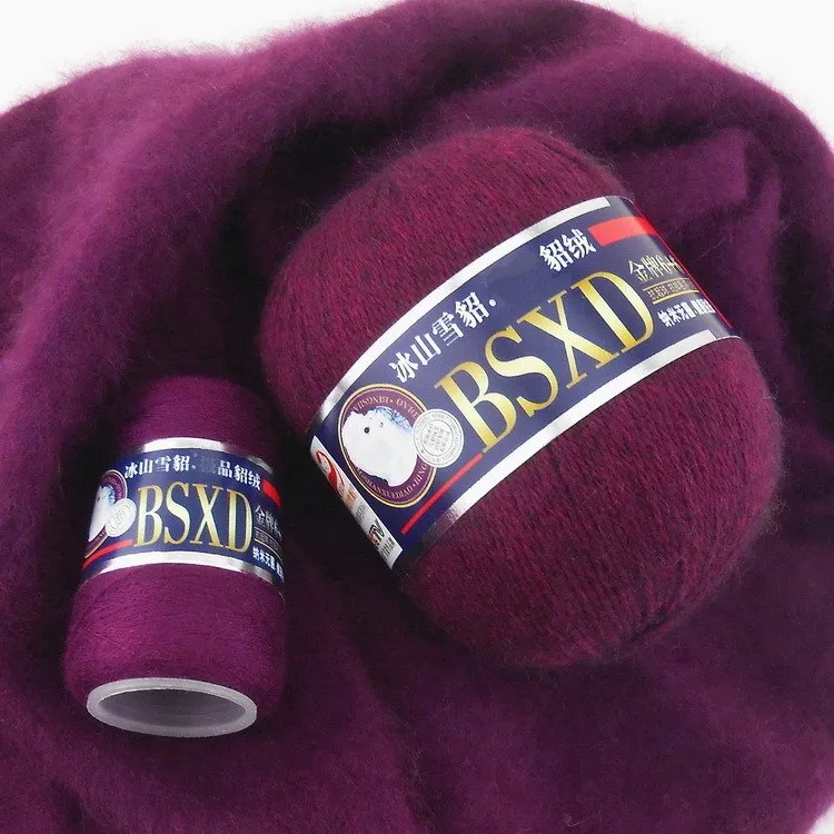 Норка из меха норки с кашемиром ручная вязка крючком вязаный шарф шапка средней