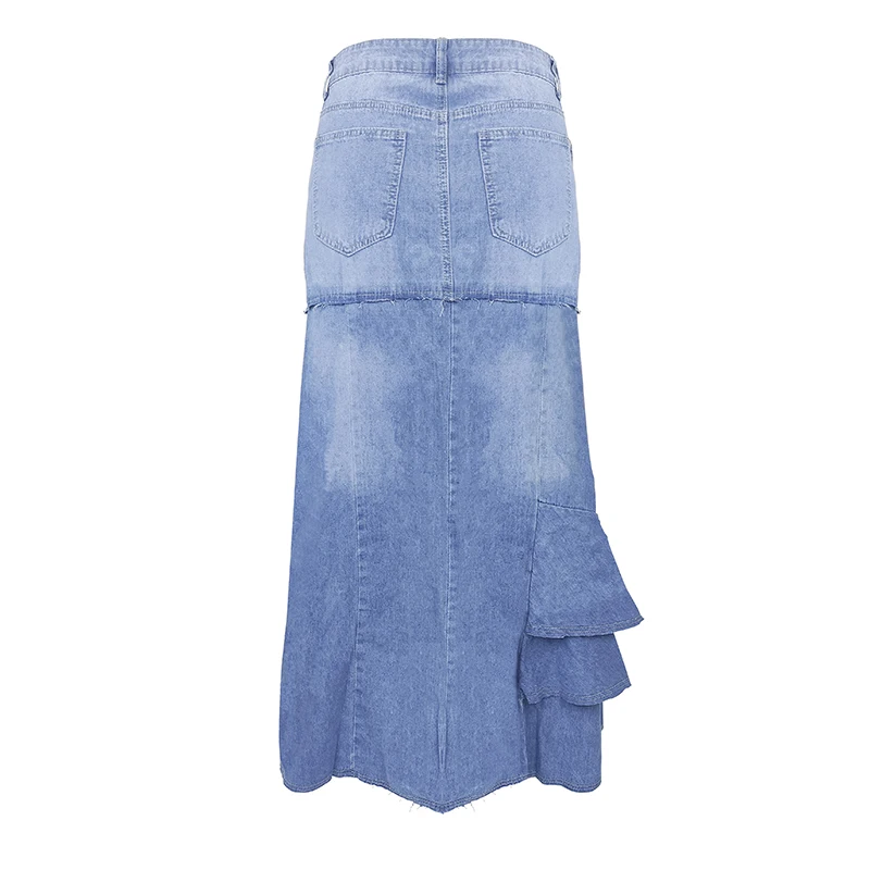 Женское винтажное джинсовое платье повседневное асимметричное длинное с