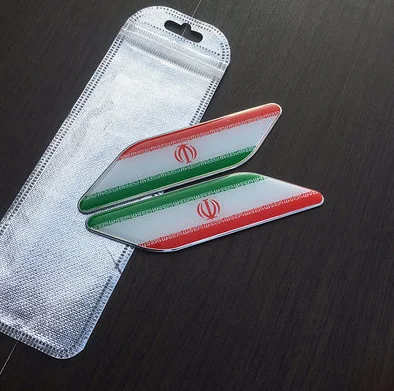 Пара иранский флаг авто крыло боковая эмблема юбки значок наклейка