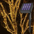 Уличная Водонепроницаемая светодиодная гирлянда на солнечной батарее, 50100200 светодиодов