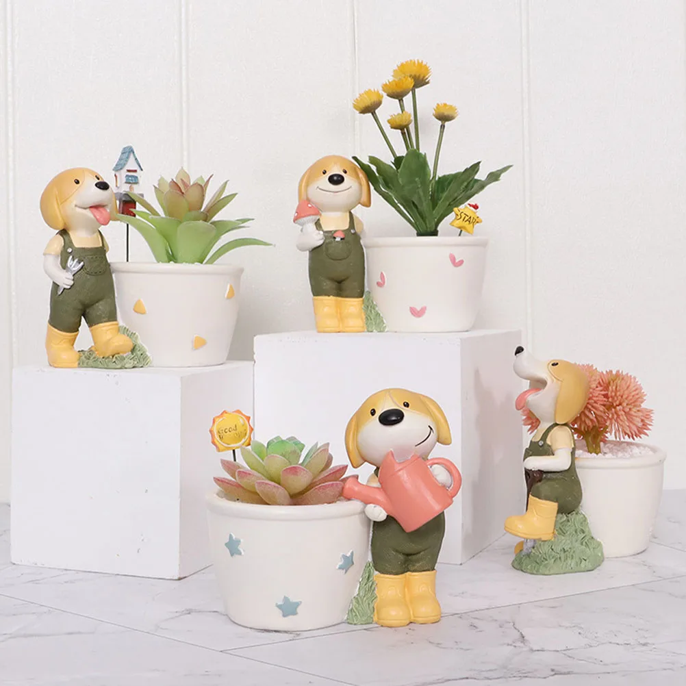 

1Pc Resin Cartoon Flowerpot Creative Small Flowerpot Home Succulent Planter