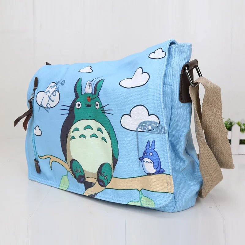 Totoro Blue Атака на титанов, Наруто, Тоторо, Токийский Гуль, коллекция Kantai, сказочный хвост, парусиновая сумка через плечо, школьная сумка, сумка через плечо - Цвет: Totoro Blue