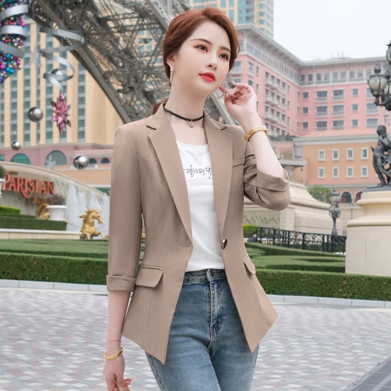 Рукав средней длины упаковка кофе кардиган летний блейзер для женщин размера