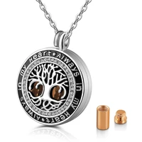 christmas memorial gifts always in my heart urn locket pendant necklace tree of life cremation jewelry for ashes 20 chain