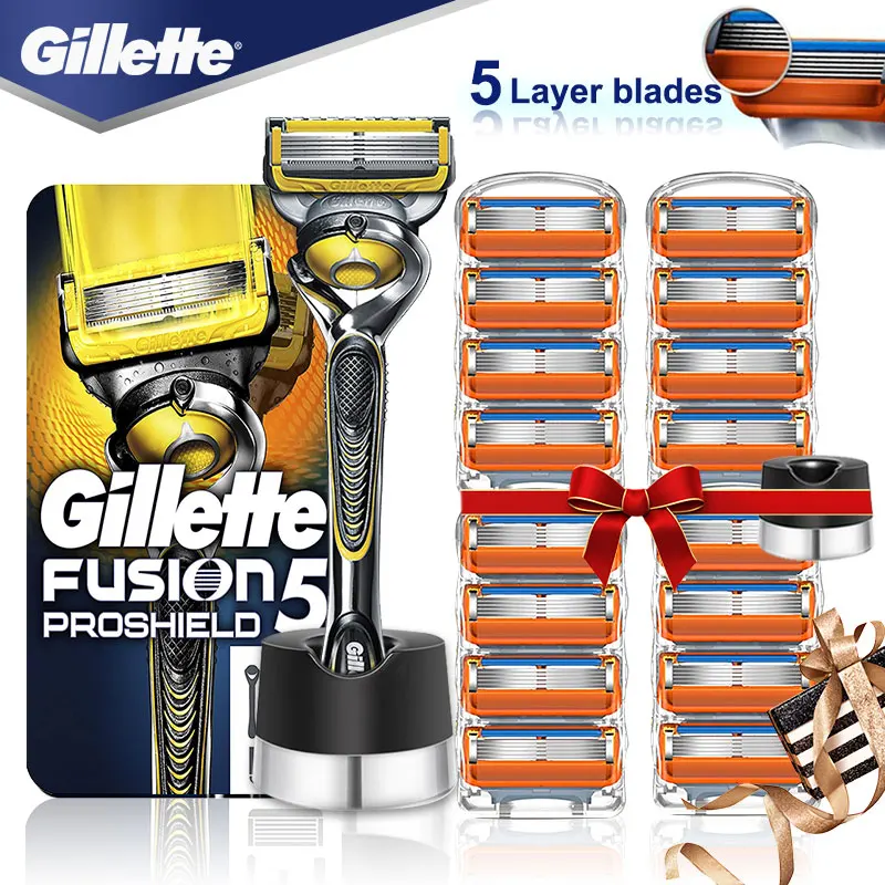 Безопасные бритвенные кассеты Gillette Fusion 5 Proshield для лица бритва Чехол мужчин с