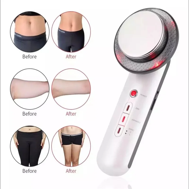 Beste Facial Lifting Ems 3 En 1 Infrarood Ultrasone Body Gezicht Schoonheid Ultrasound Afslanken Vet Brander Cavitatie Machine Stimulator Apparaat