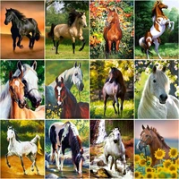 chenistory 60x75cm frame painting by numbers for adults horse picture by numbers animals acrylic paint on canvas home decors art