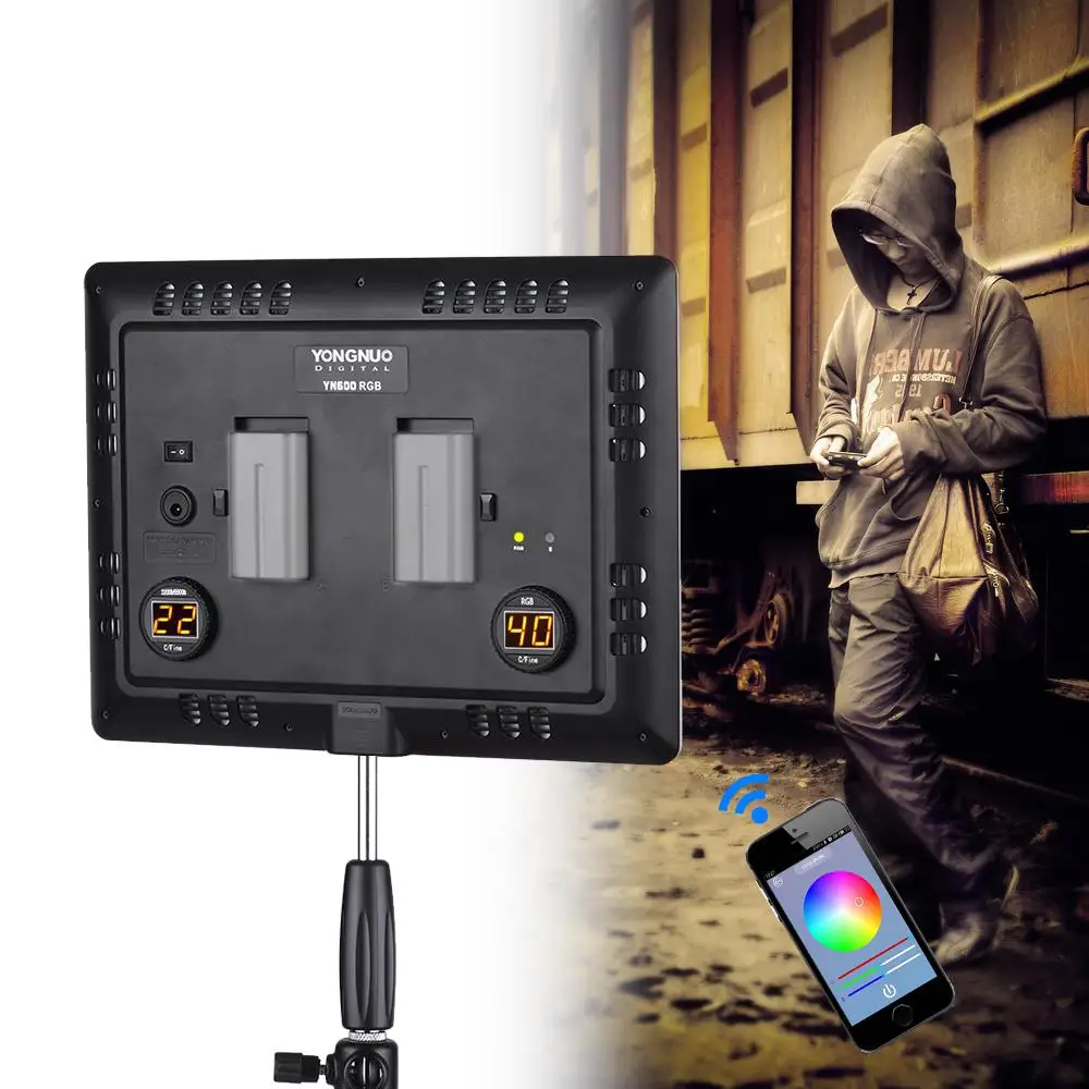 YongNuo YN600 RGB 3200K-5500K двухцветный светодиодный светильник с регулируемой яркостью