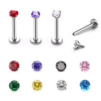 1pcs fashion jewelry nose stud zircon ear cartilage piercing stainless steel jewelry for helix piercing body jewelry for women