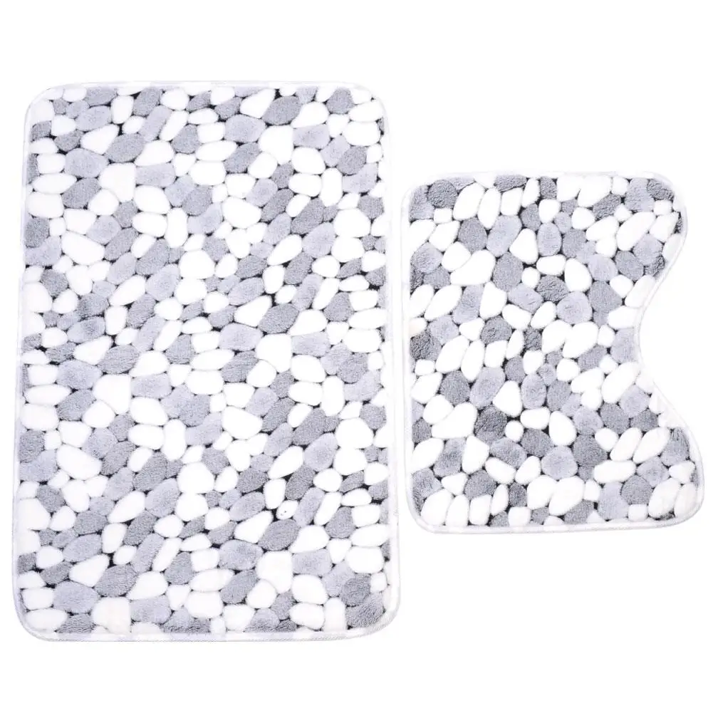 

Stone Bath Pedestal Non Slip Comfy Carpet Floor Pedestal Mat 2 Pieces