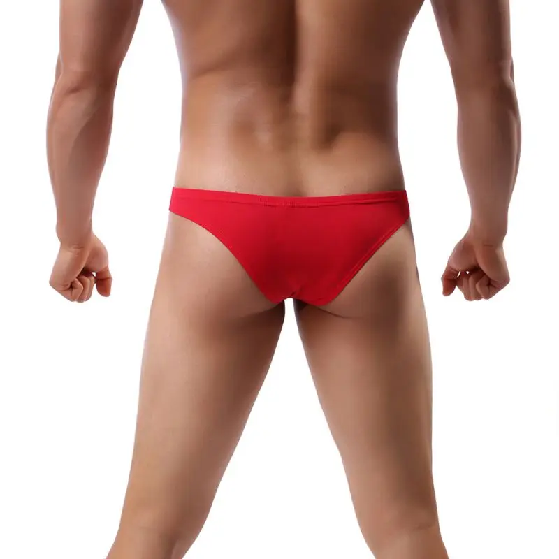 Мужской сексуальный прозрачный шелк Трусы эластичные бесшовные трусы