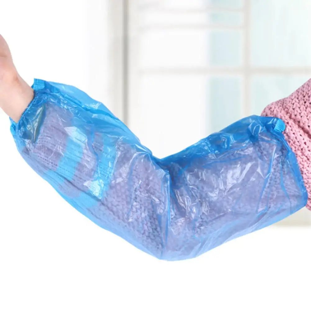 

100Pcs Protective Waterproof Disposable Plastic Arm Sleeves Covers Oversleeves Household Cleaning Tools