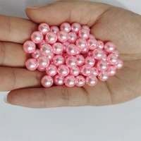 light pink 3 12mm straight holes round imitation plastic pearl beads for jewelry accessories beads jewelry making