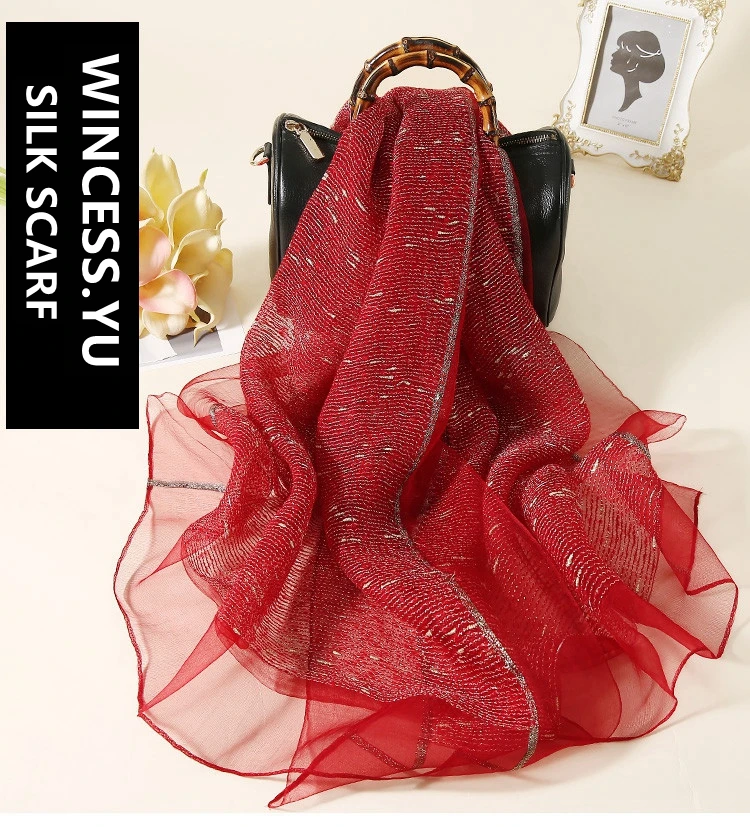 Женский шелковый шарф хиджаб модные шарфы для волос шали и накидки Прямая