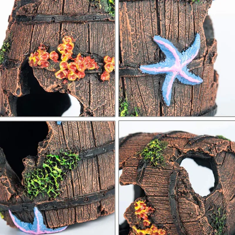 Разбитая бочка из смолы аквариумные украшения для аквариума