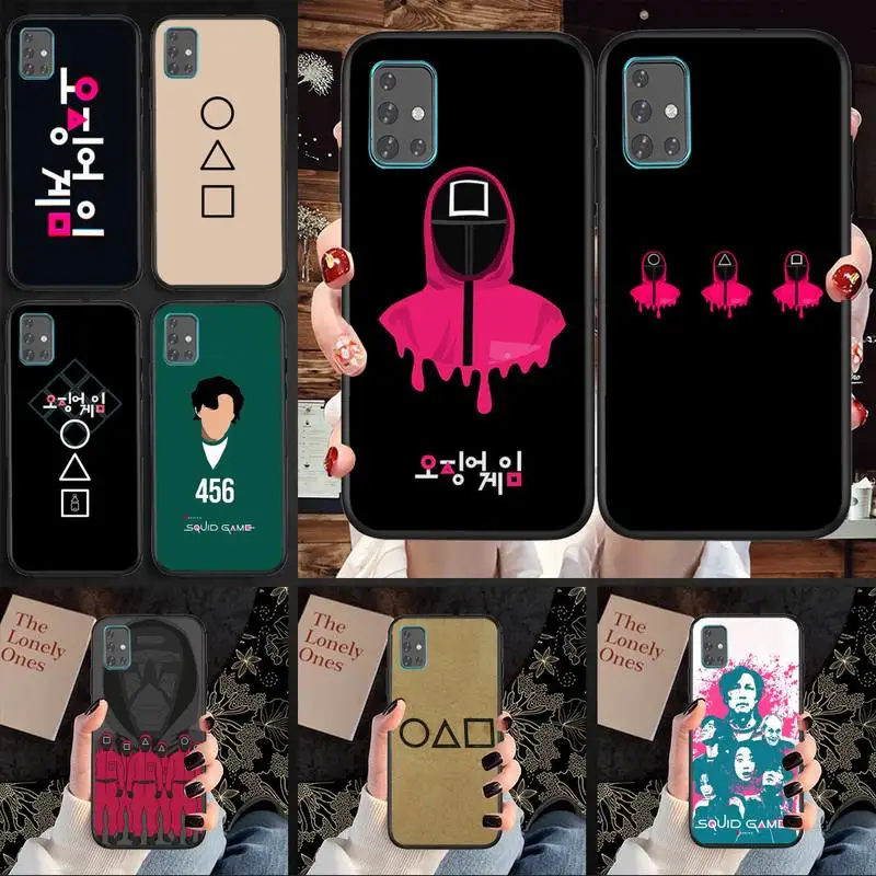 

Funny Squid Game Phone Case for Samsung A20 A10 A50 A51 A52 A70 A750 A720 A530 2018 Lite Cover Fundas