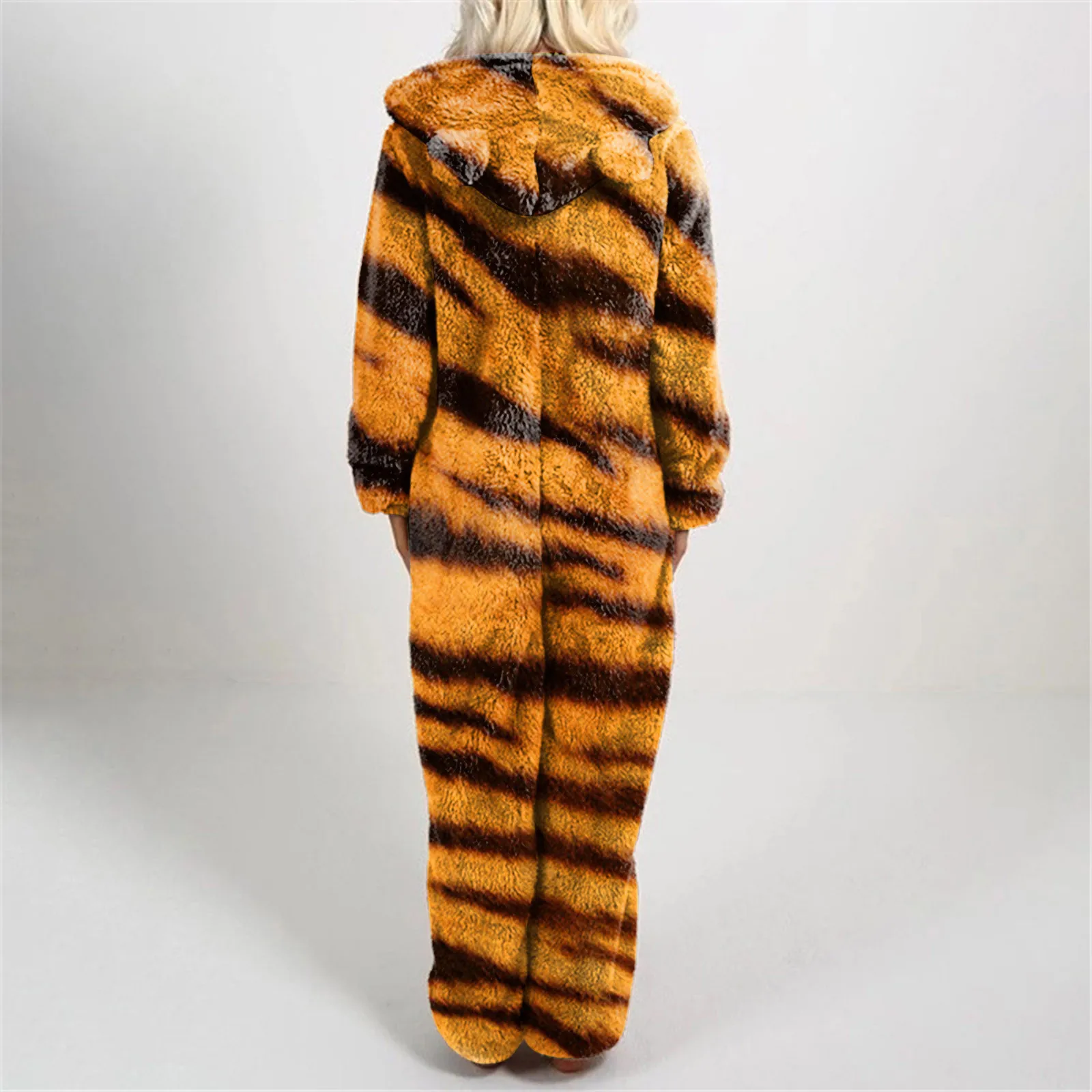 Женский комбинезон с плюшевыми животными длинным рукавом пижама зимний теплый