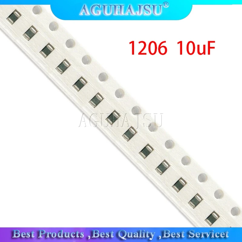 

100 шт. 10 мкФ X5R ошибка 10% 10V 1206 106 smd конденсатор с алюминиевой крышкой