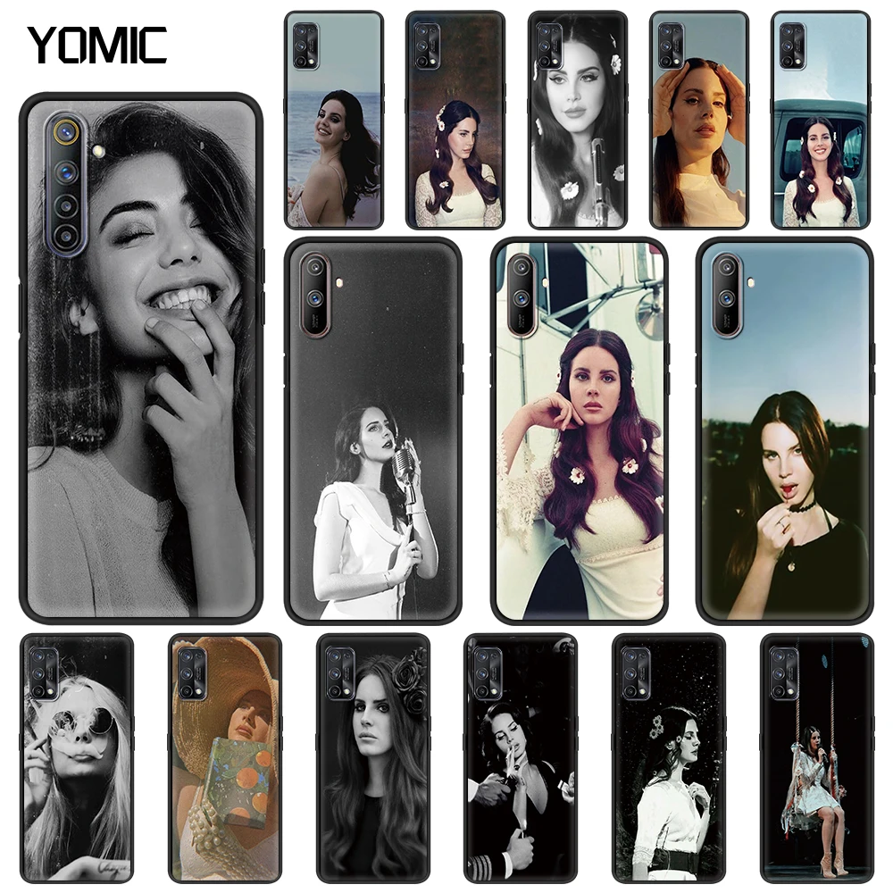 Лана Дель Рей с надписью &quotчерный кожаный Капа для Realme C3 6 5 7 XT X50 C11 7i C15 X7 Pro V15 5G C20