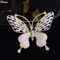 donia jewelry high grade aaa zircon butterfly brooch luxury pin fashion high end coat cheongsam clothes accessories corsage