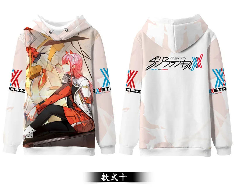 Spring Autumn 10 Аниме Толстовка Darling in the franxx 02 ZERO TWO HIRO ICHIGO Косплей Толстовка с капюшоном полноцветный пуловер с принтом Подростковая ПАРА ПАЛЬТО - Цвет: Spring Autumn 10