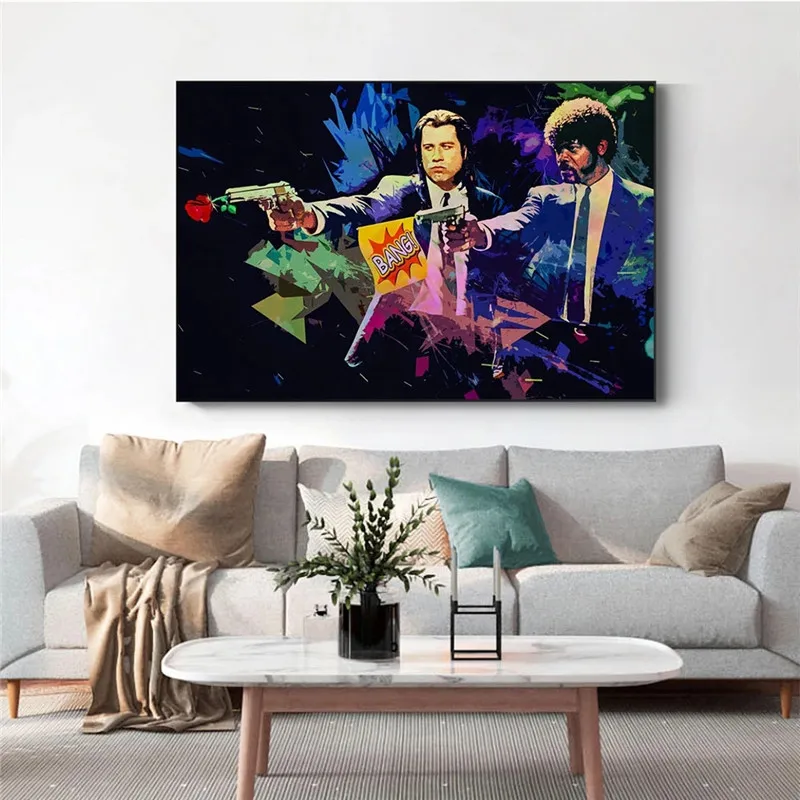 Классический 辣警霸王花 фильм рисунок на холсте Криминальное чтиво мультфильм HD