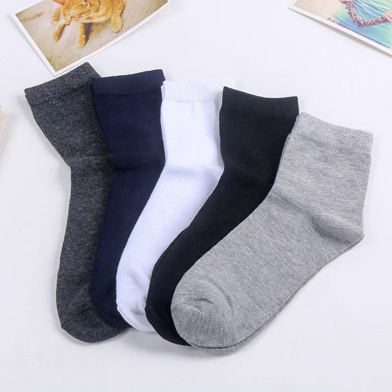 

5 pair Men's Cotton Socks Business Men Socks Breathable sweat-absorbent classic all season crew socks for Male