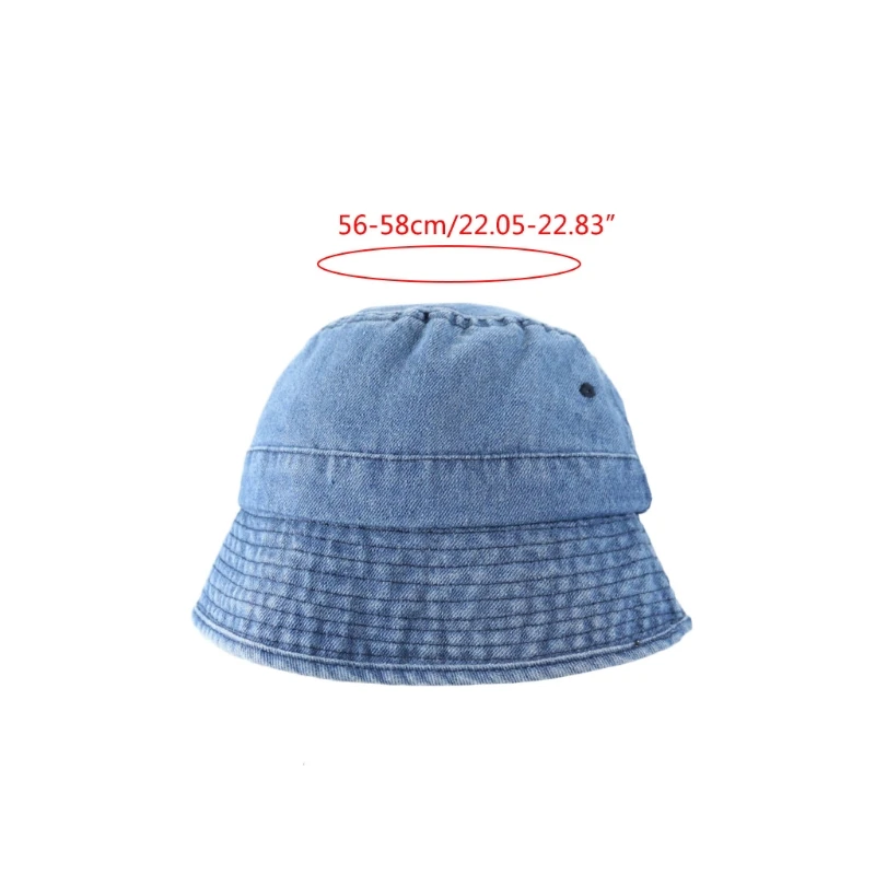 

Japanese Unisex Vintage Washed Denim Bucket Hat Harajuku Hip Hop Outdoor Sunscreen Hiking Packable Panama Fisherman Cap