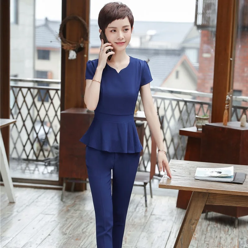 Темно-синие официальные комплекты со штанами с 2 шт. топ и брюки для девочек