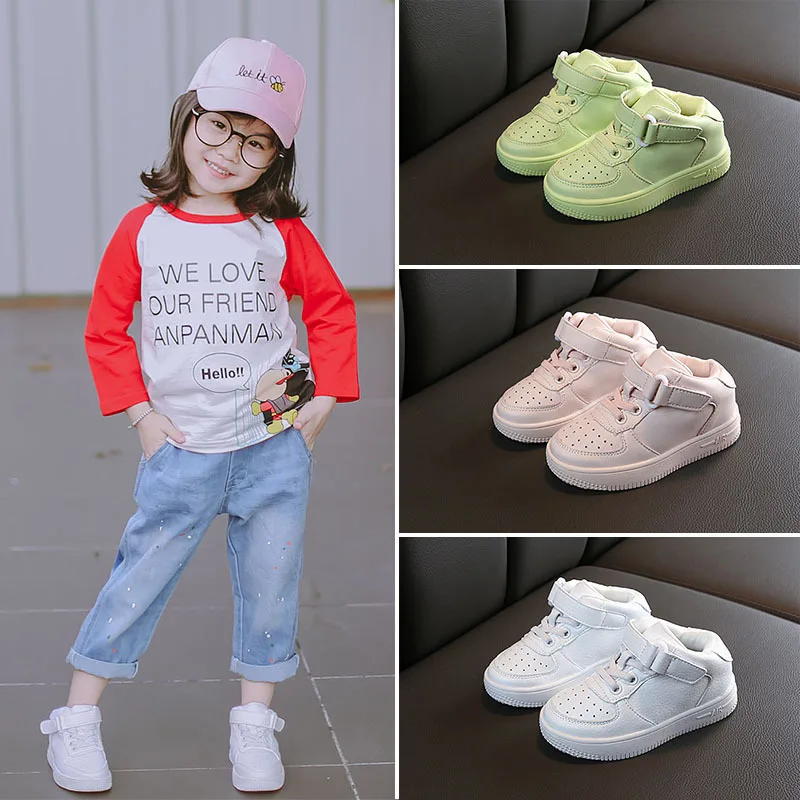 Осенне-зимняя новая детская маленькая белая обувь для мальчиков и девочек