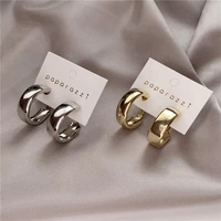 european and american fashion joker character big ear ring metal studs contracted earrings female temperament
