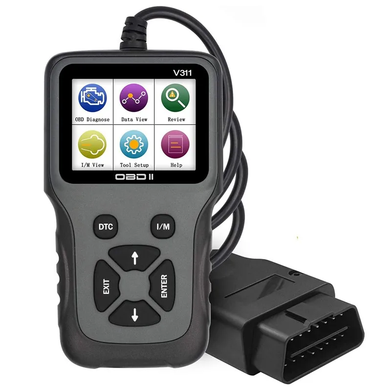 

Диагностический сканер OBD2 для автомобилей, многоязычный считыватель кодов ошибок двигателя OBDII, желтый и серый