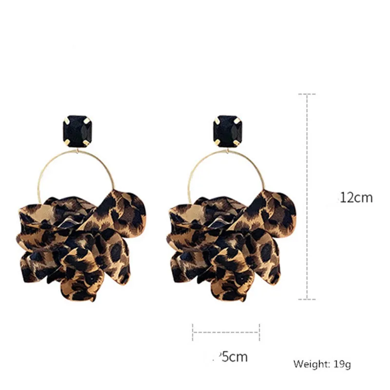 

Fashion Leopard Cloth Drop Earrings for Women Bohemia Oversize Dangle Earrings Statement Earrings Party Jewelry Gifts