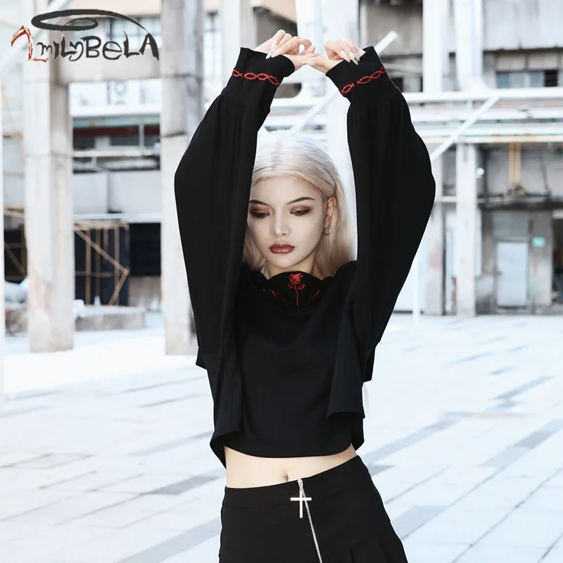 Imily Bela Повседневный свитшот в готическом стиле для женщин свободный длинный