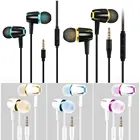 Проводные наушники с шумоподавлением, стереонаушники-вкладыши, басовая Спортивная Музыкальная гарнитура с микрофоном, разъем 3,5 мм, Универсальные наушники, 4 цвета