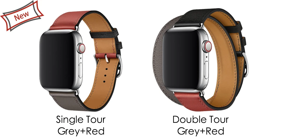 40 мм 44 мм черный ремешок для Apple Watch Series 5 ремешок для часов из натуральной кожи браслет один двойной тур полосы для iWatch серии 3 2