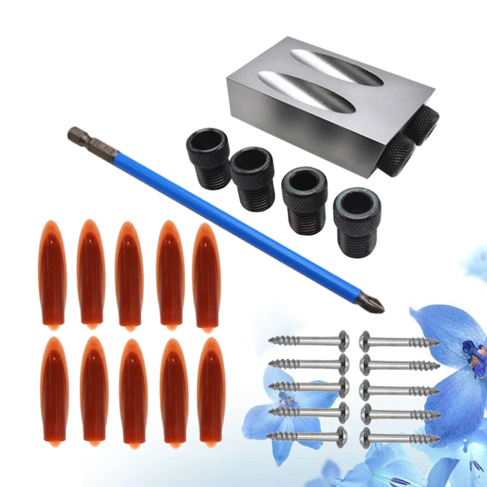 

28PCS Woodworking Degree Angle Inclined Hole Locator Professional Use Hole Locator Grey
