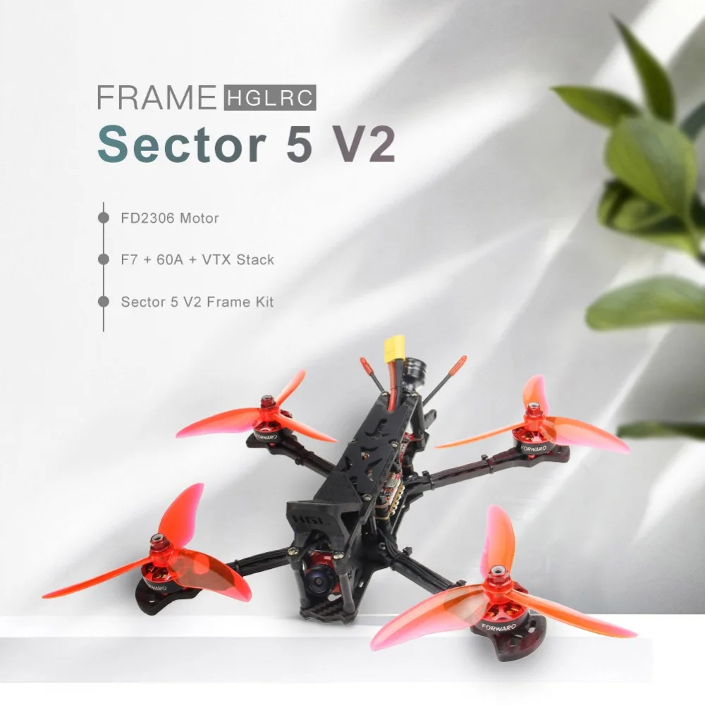 HGLRC 5 Дюймов Фристайл PNP FPV гоночный Дрон F7 Контроллер полета 60A Blheli 32 4в1 ESC 2306 2450 кв бесщеточный двигатель