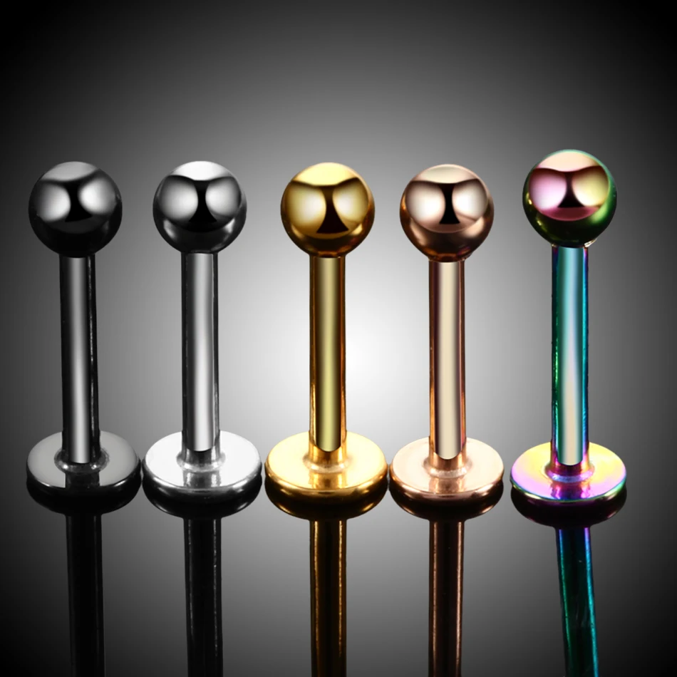

10 Stks/partij Staal 16G Tragus Helix Bar 3Mm Ball Labret Lip Bar Ringen Stud Kraakbeen Oor Piercings Body sieraden Voor Vrouwen