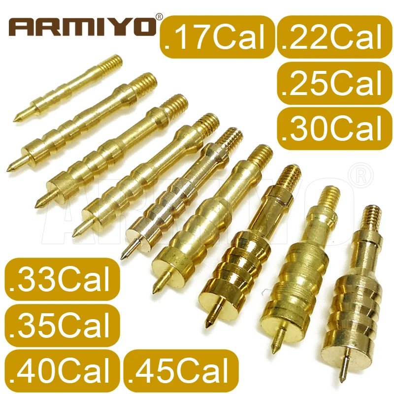 Латунная щетка для чистки пистолета Armiyo 7 62 мм/9 мм/.22/.243/.40/.45 Jag 8-32 наконечник ружья