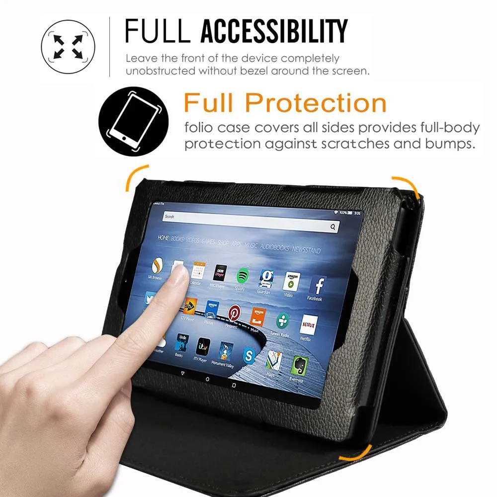 Для Amazon Fire HD 10 (7-го/5-го поколения выпуск 2017/2015 года) черный смарт-планшет из