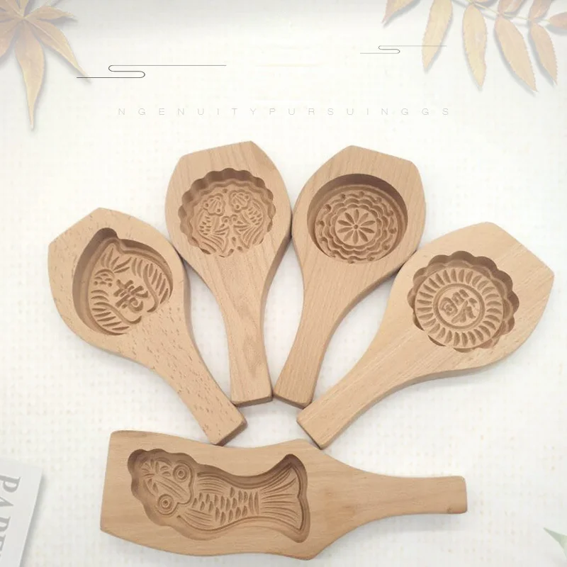 

1 Pcs Wood Mooncake Baking Mold Cookies 3D Flower Fondant Tools Decorating Kitchen Accessories Silicone Resin Mould Accessories
