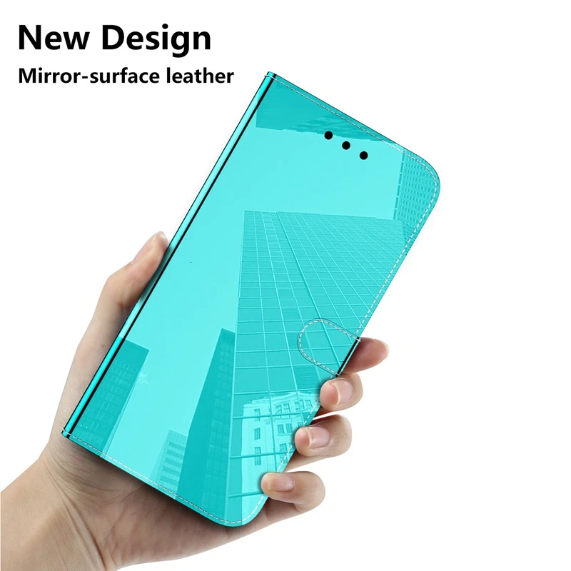 Роскошный кожаный зеркальный Чехол книжка для Huawei P30 Lite Pro Honor 10 8S Nova 4E Y5 Y6 2019 P Smart