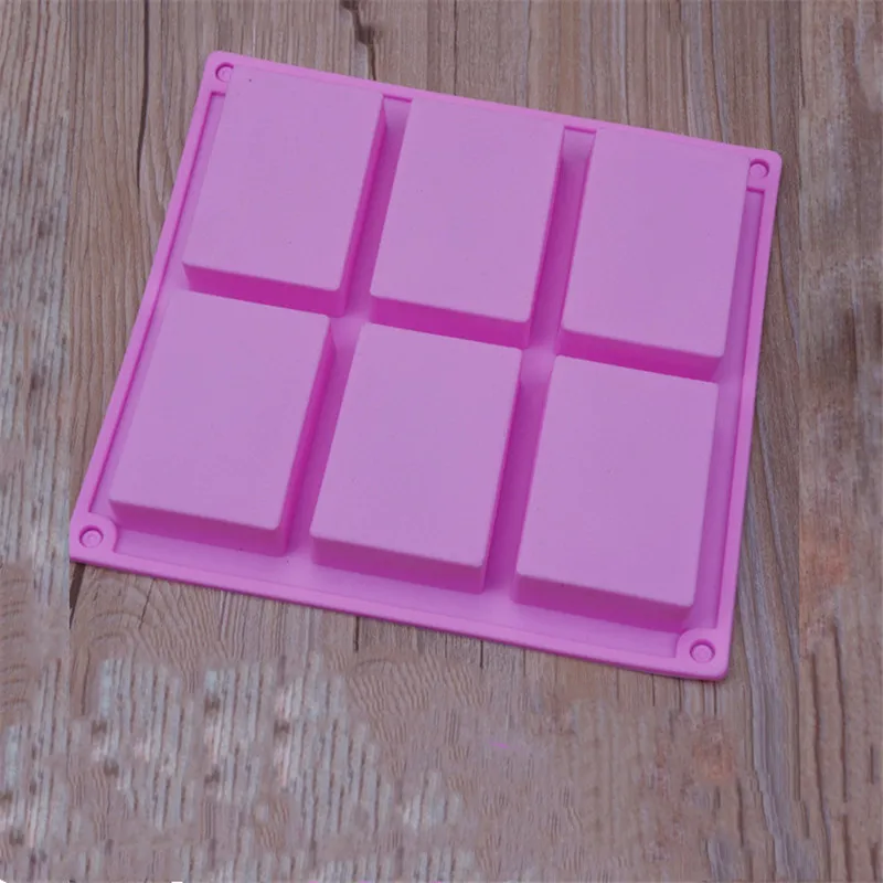 

1 Pc 6-Cavity Plain Rectangle Soap Mold Silicone Craft DIY Cake Making Mould