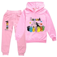 barbapapa cartoon hoodiespants sets children baby girl clothes kids sweatshirt autumn anime printing hooded tops clothing