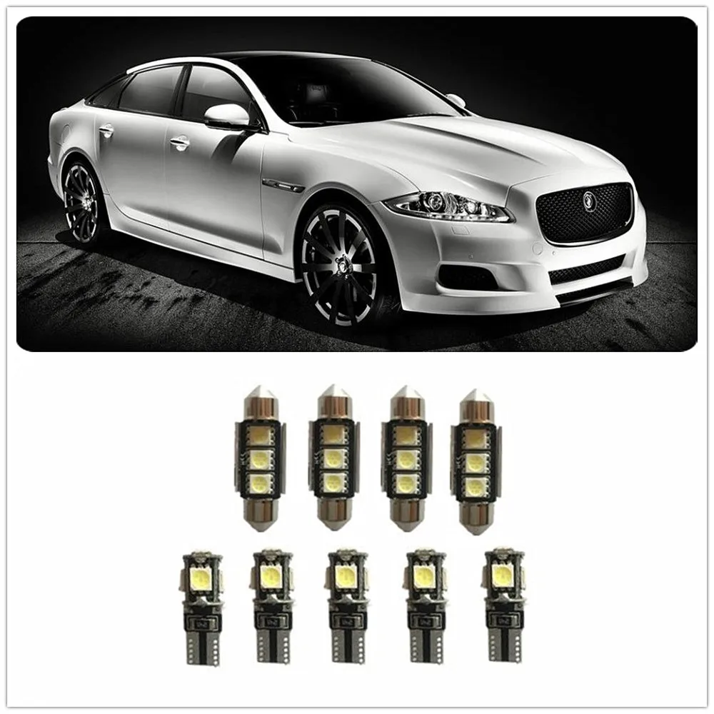 9 шт. белые светодиодные фонари комплект интерьера для Jaguar XF XFR S XJ XJ12 XJ6 XJ8 XJR 1990