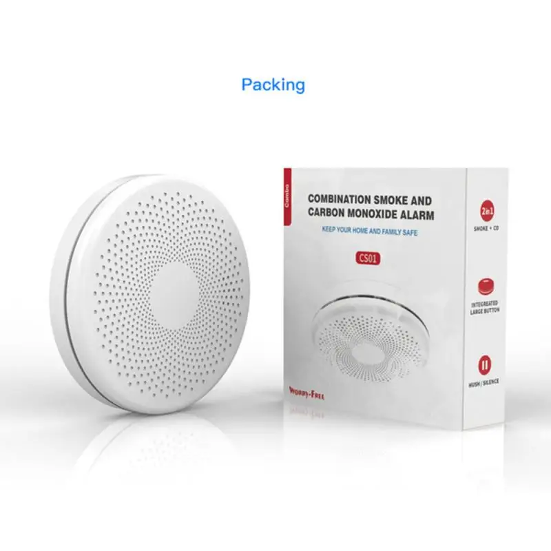 

Smart Tuya WIFI Fire Alarm Photoelectric Smoke & Carbon Sensor Remote Linkage CO Gas Leak Fire Warning Alarm Detector Kitchen