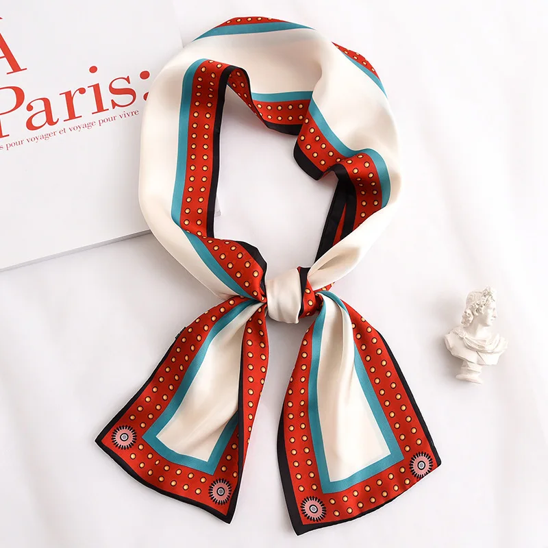 

2020 Fashion Scarves Bandana Women Silk Satin Hijab Scarf Female Luxury Brand Square Shawl Headband Scarfs For Ladies Poncho