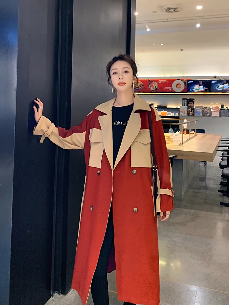 2020 Модное Длинное ветронепроницаемое Свободное пальто женское манто готическое