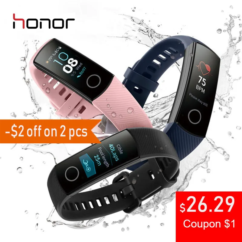 Honor Band 4 умный Браслет фитнес браслет в реальном времени пульсометр научный
